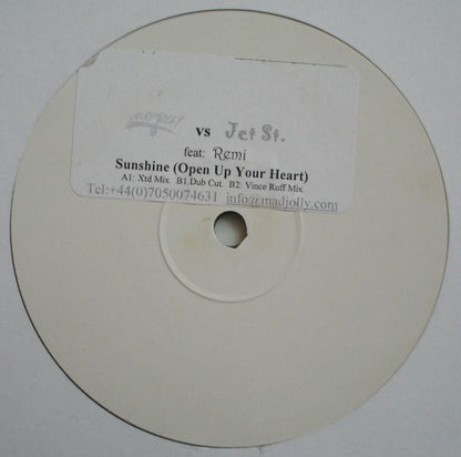 Madjolly Vs Jet St.* Feat: Remi : Sunshine (Open Up Your Heart) (12", W/Lbl, Sti)