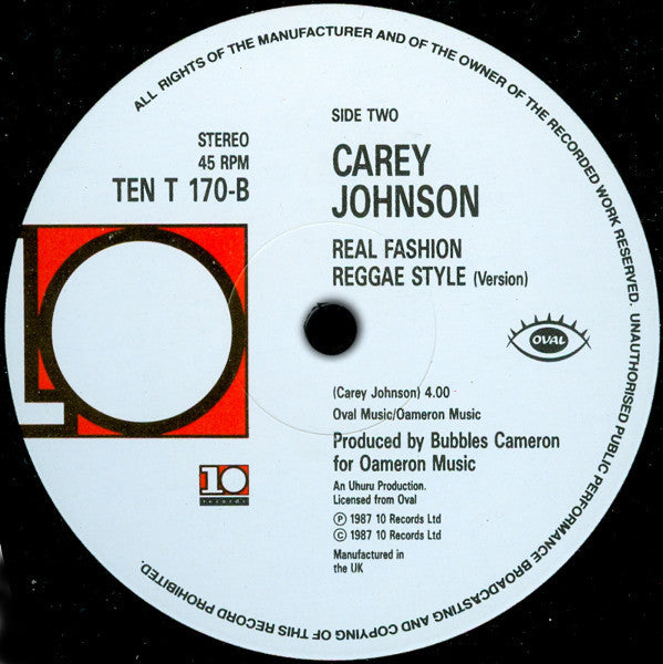 Carey Johnson : Real Fashion (Reggae Style) (12")