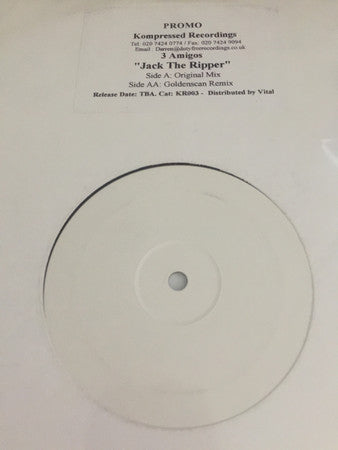 3 Amigos* : Jack The Ripper (12", Promo, W/Lbl)