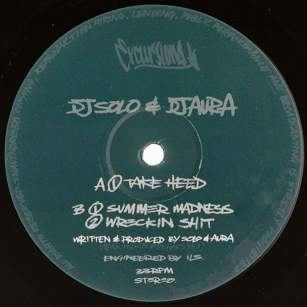 Solo* & Aura* : Take Heed (12", EP)