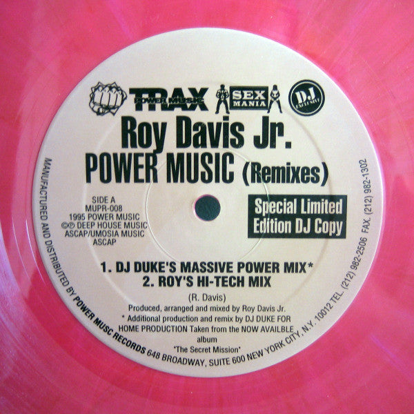 Roy Davis Jr. : Power Music / Dance With Me (Remixes) (12", Ltd, Promo, Pin)