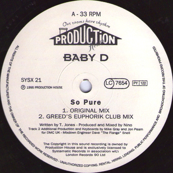 Baby D : So Pure (12")