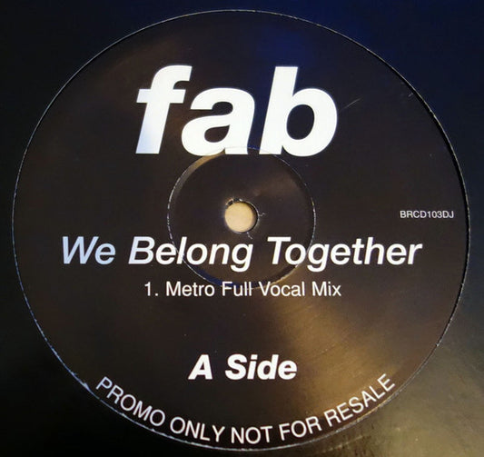 Fab! : We Belong Together (12", Promo)