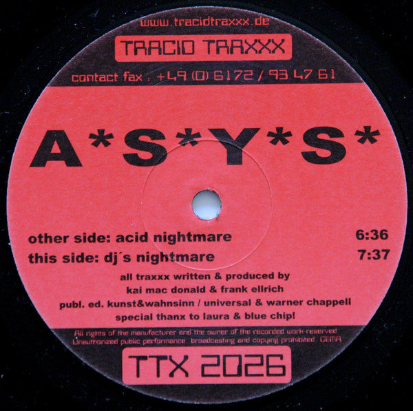 A*S*Y*S** : Acid Nightmare / DJ's Nightmare (12")