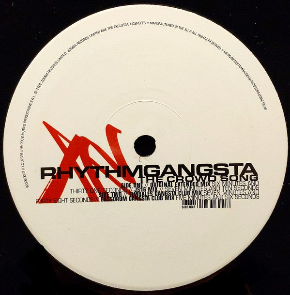 Rhythm Gangsta : The Crowd Song (12", Promo)