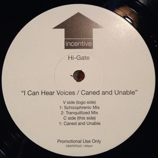 Hi-Gate : I Can Hear Voices / Caned And Unable (12", Promo)