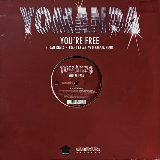 Yomanda : You're Free (Hi-Gate Remix / Frank T.R.A.X. Vs O.R.G.A.N. Remix) (12")