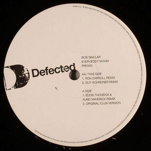 Bob Sinclar : Everybody Movin' (12", Promo)