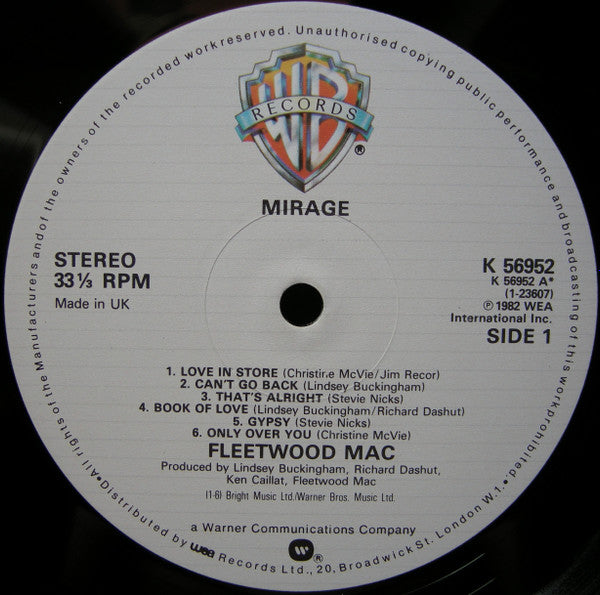 Fleetwood Mac : Mirage (LP, Album)