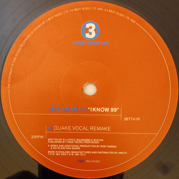 New Atlantic : I Know 99 (12", Single)