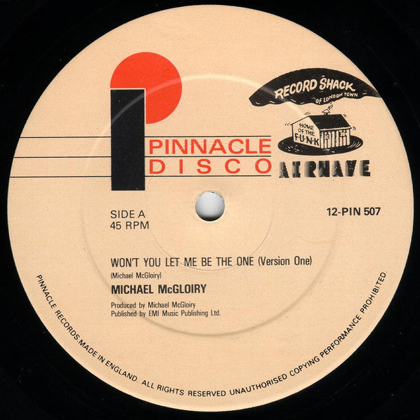 Michael McGloiry : Won't You Let Me Be The One (12")