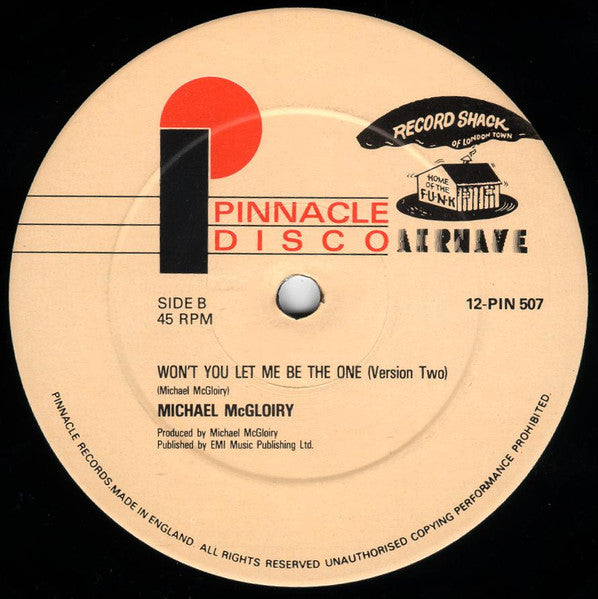 Michael McGloiry : Won't You Let Me Be The One (12")