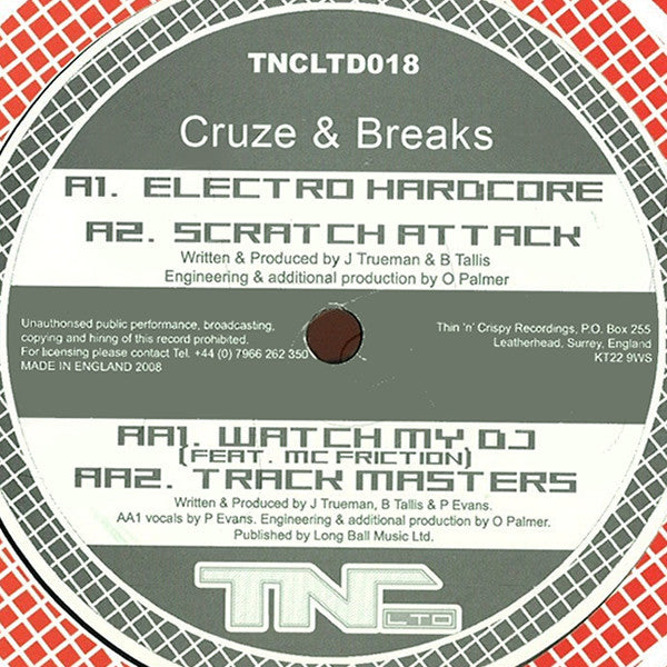 Cruze & Breaks : Electro Hardcore / Scratch Attack / Watch My DJ / Track Masters (12")