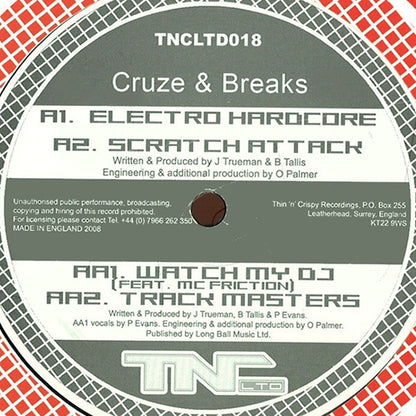 Cruze & Breaks : Electro Hardcore / Scratch Attack / Watch My DJ / Track Masters (12")