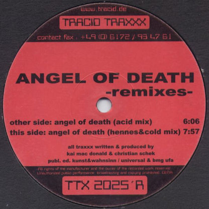 Angel Of Death : Angel Of Death -Remixes- (12")