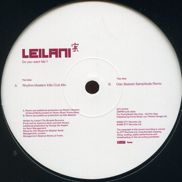 Leilani : Do You Want Me? (12", Promo)