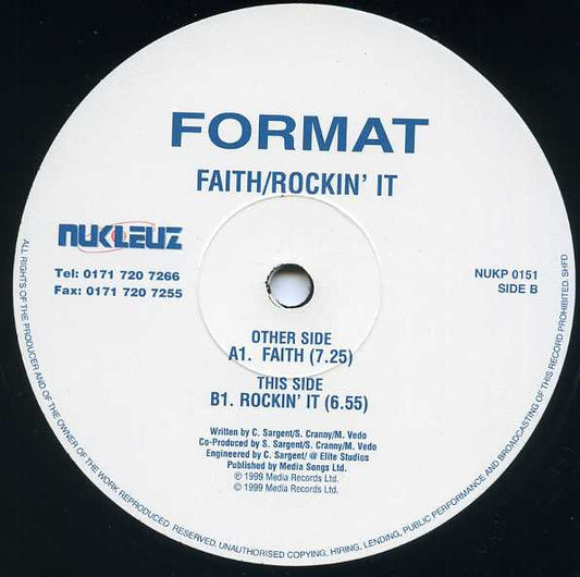 Format (12) : Faith / Rockin' It (12")