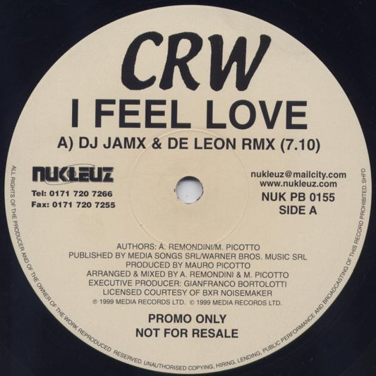 CRW : I Feel Love (12", Promo)