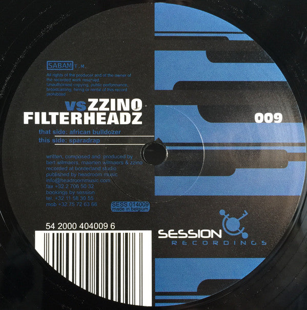 Zzino vs. Filterheadz : African Bulldozer / Sparadrap (12")