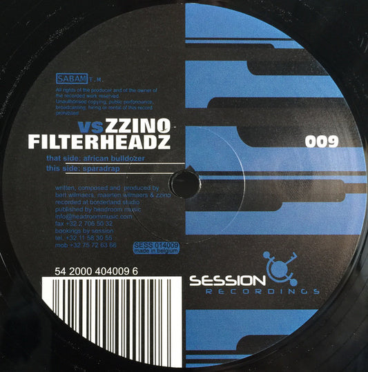 Zzino vs. Filterheadz : African Bulldozer / Sparadrap (12")