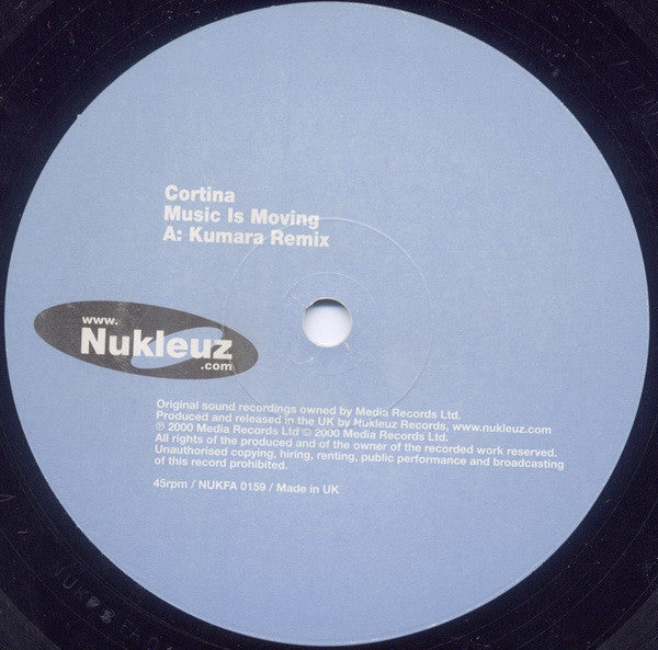 Cortina : Music Is Moving (Remixes - Part 1) (12")