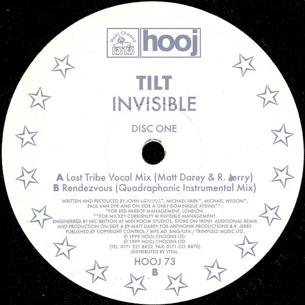 Tilt : Invisible (Disc One) (12", Single, Promo)