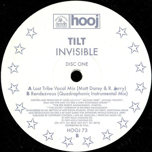 Tilt : Invisible (Disc One) (12", Single, Promo)
