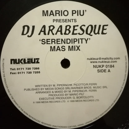 Mario Piu'* Presents DJ Arabesque : Serendipity (12")