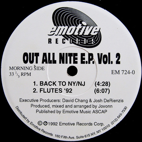 Jovonn : Out All Nite E.P. Vol. 2 (12", EP)