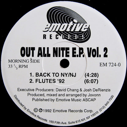 Jovonn : Out All Nite E.P. Vol. 2 (12", EP)