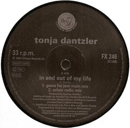 Tonja Dantzler : In And Out Of My Life (12")