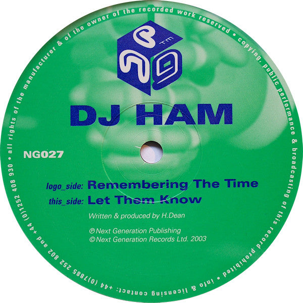 DJ Ham : Remembering The Time / Let Them Know (12")
