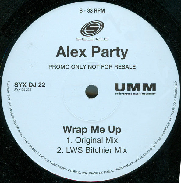 Alex Party : Wrap Me Up (2x12", Promo)