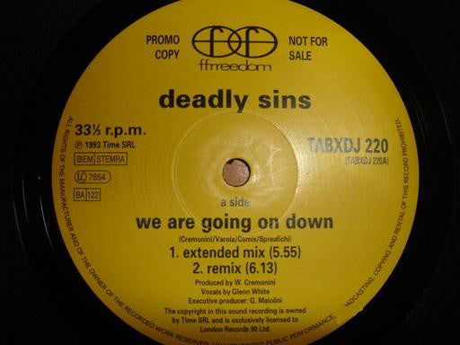 Deadly Sins : We Are Going On Down (12", Promo)