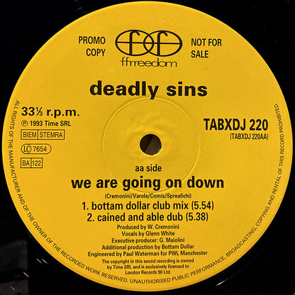 Deadly Sins : We Are Going On Down (12", Promo)
