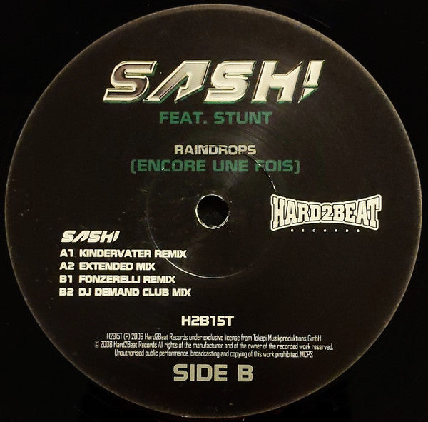 Sash! Feat. Stunt : Raindrops (Encore Une Fois) (12", Single)