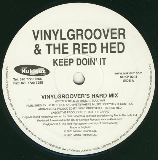 Vinylgroover & The Red Hed : Keep Doin' It (12")