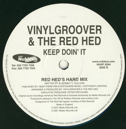Vinylgroover & The Red Hed : Keep Doin' It (12")