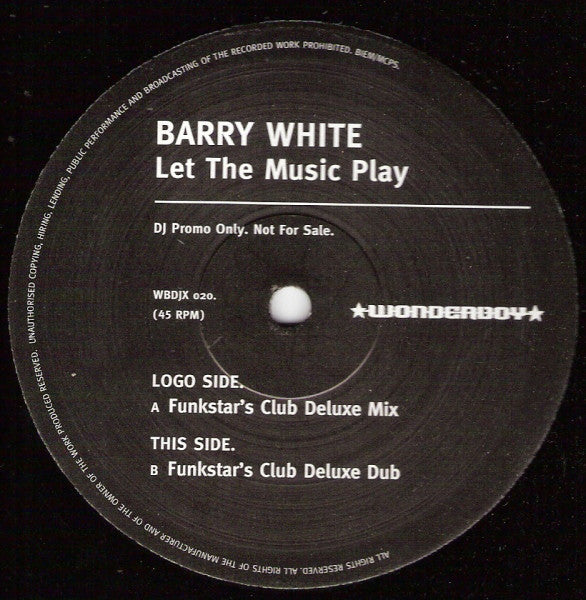 Barry White : Let The Music Play (12", Promo)