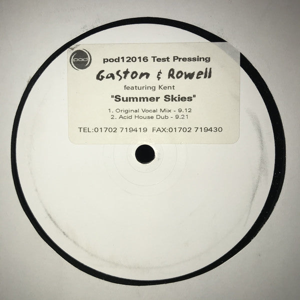 Louis Gaston & Stewart Rowell Featuring Kent Mutch : Summer Skies (12", TP, W/Lbl, Sti)