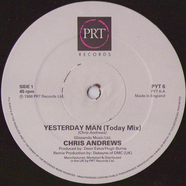 Chris Andrews (3) : Yesterday Man (12")