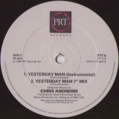 Chris Andrews (3) : Yesterday Man (12")