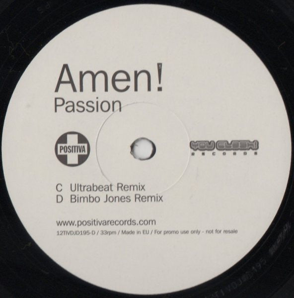 Amen! UK : Passion (2x12", Promo)