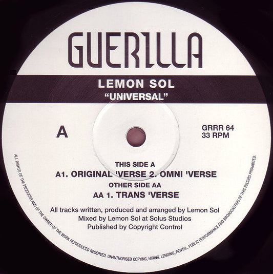 Lemon Sol : Universal (12")
