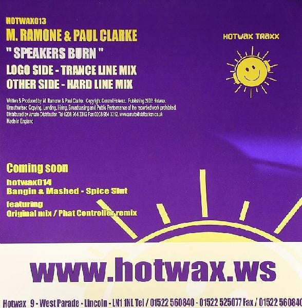 M. Ramone & Paul Clarke* : Speakers Burn (12")