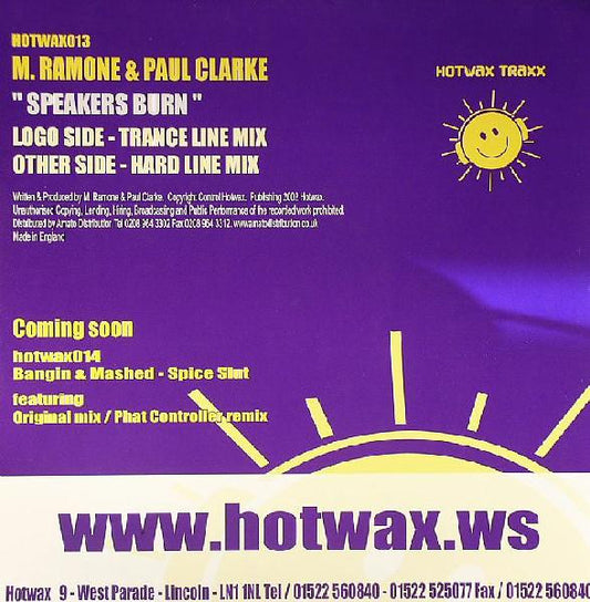 M. Ramone & Paul Clarke* : Speakers Burn (12")