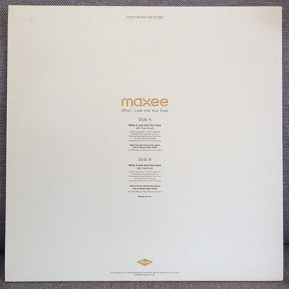 Maxee : When I Look Into Your Eyes (12", Promo)