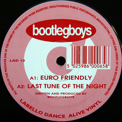Bootlegboys* : Euro Friendly / Last Tune Of The Night (12")