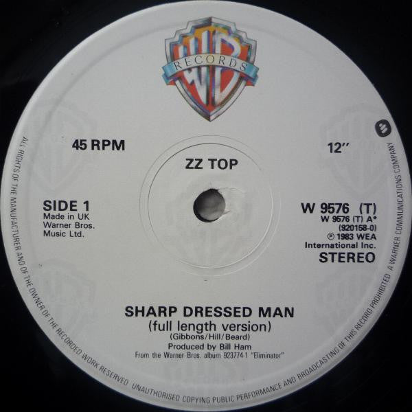 ZZ Top : Sharp Dressed Man (12", Single)