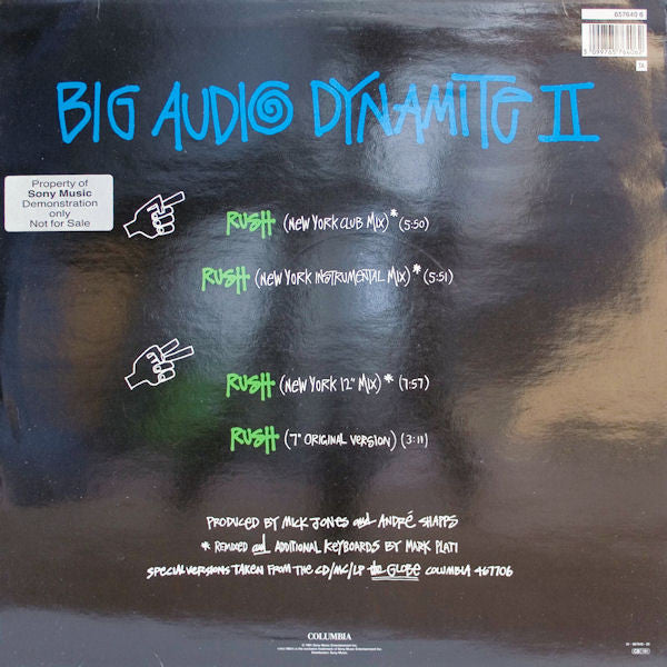 Big Audio Dynamite II : Rush (12", Single)